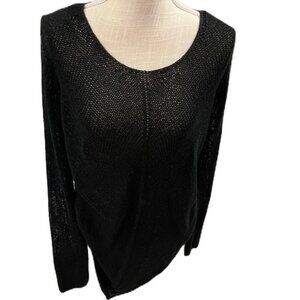 G By Guess Women’s Large Black Mesh Knit Top large